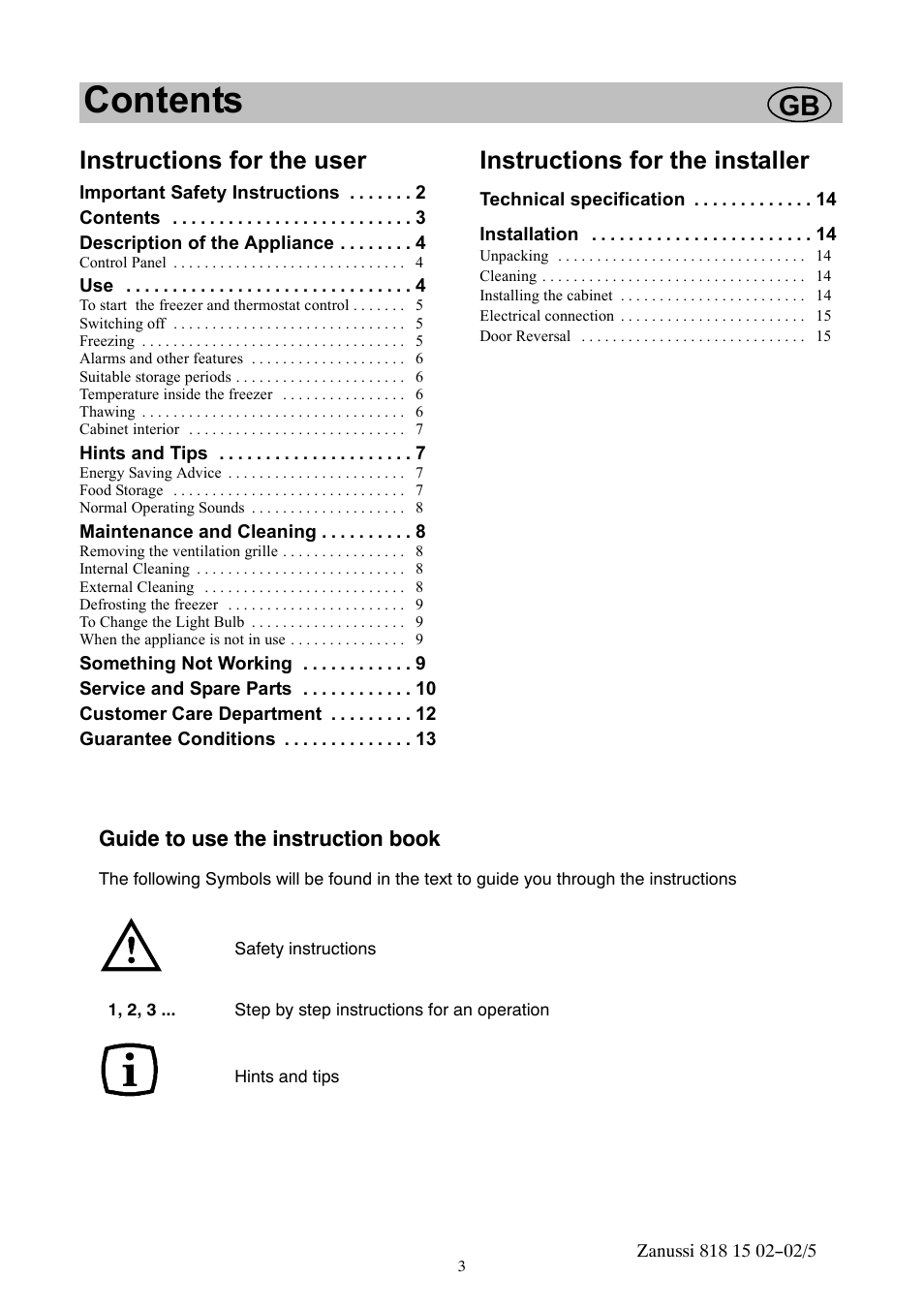 Zanussi ZVR11R User Manual | Page 3 / 20