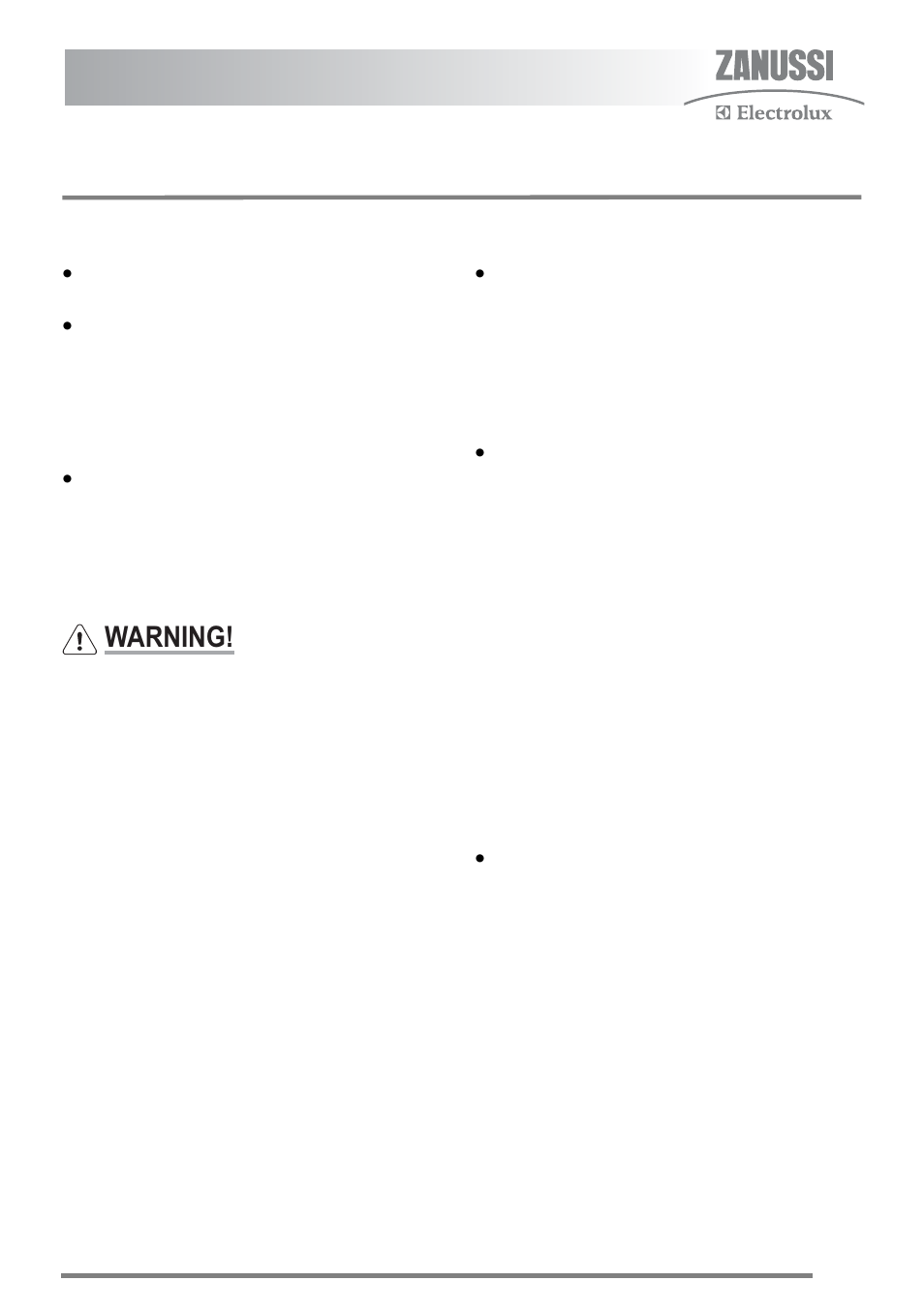 Installation instructions, Important – safety requirements, Provision for ventilation | Warning | Zanussi ZKG6010 User Manual | Page 29 / 36