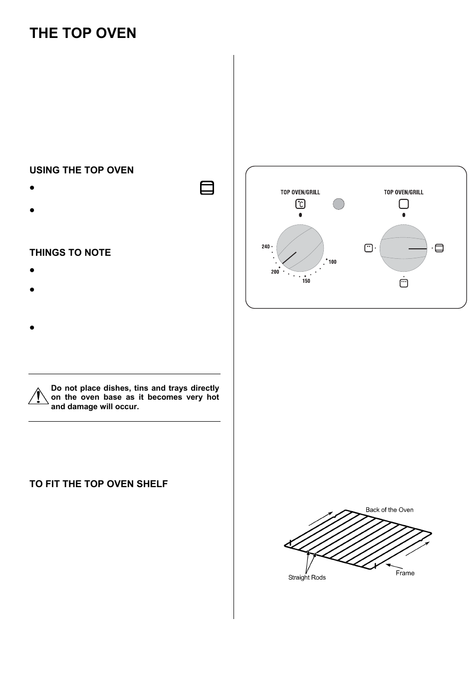 The top oven | Zanussi ZOD 890 User Manual | Page 14 / 40