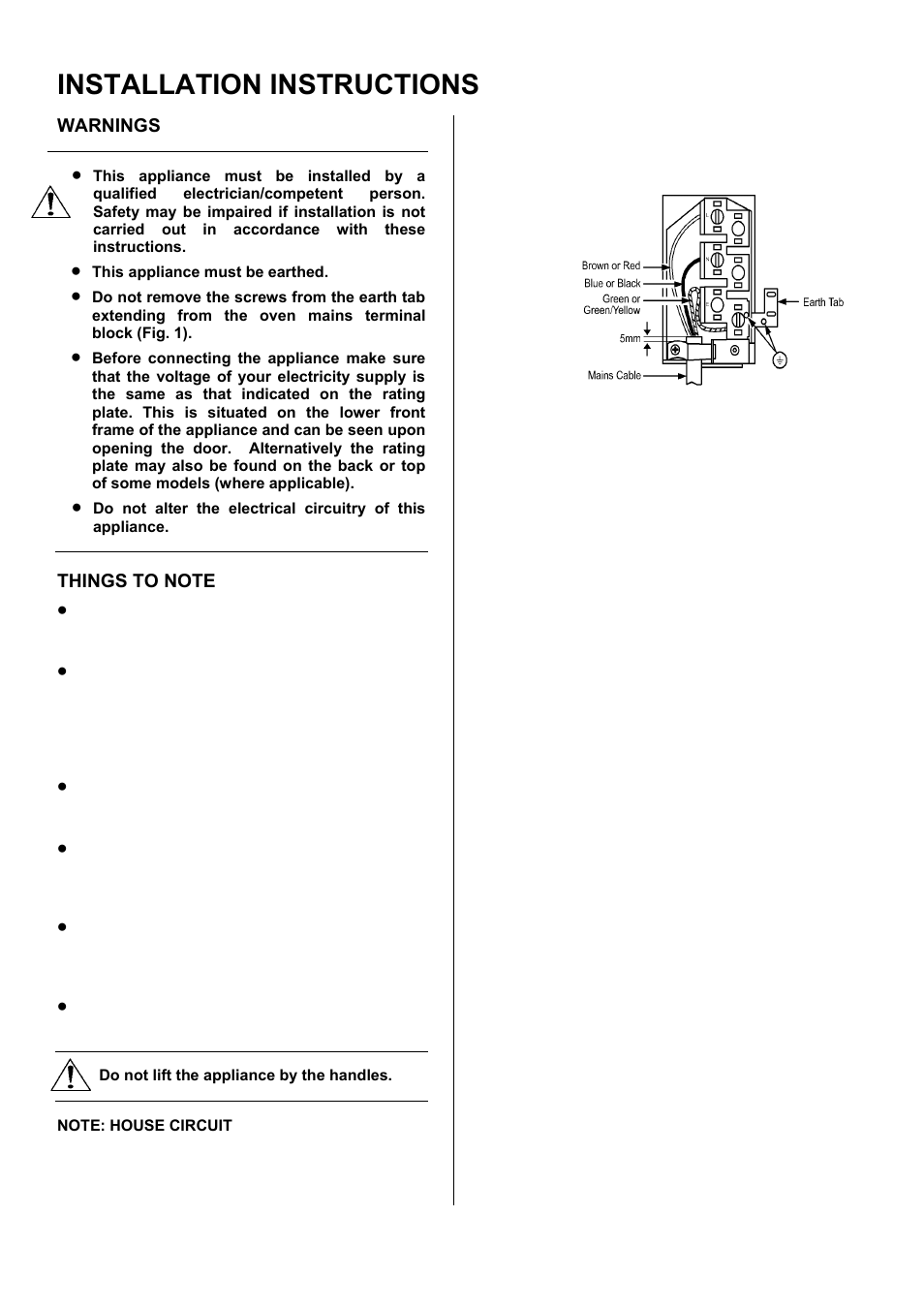 Installation instructions | Zanussi ZOD 890 User Manual | Page 34 / 40