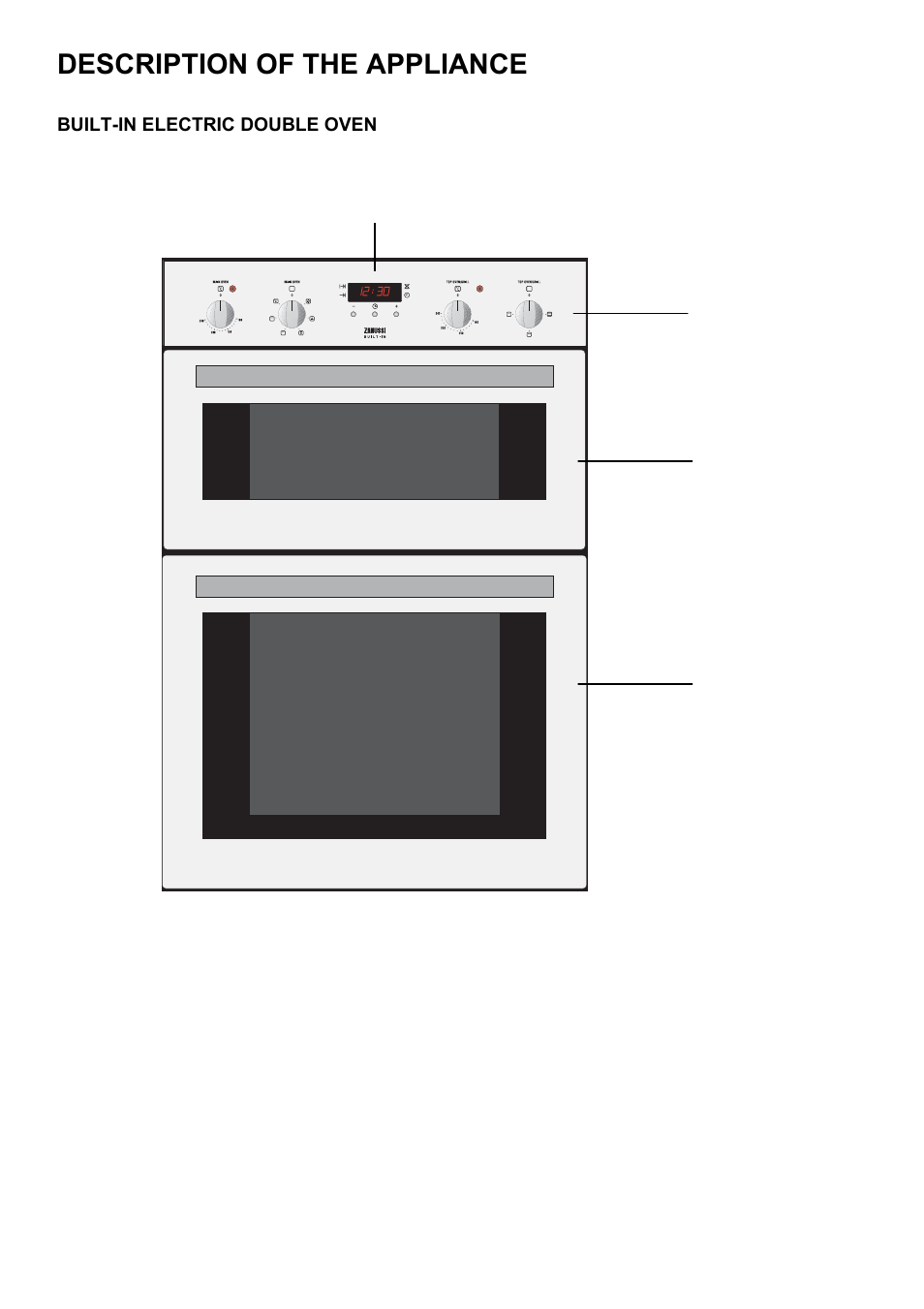 Description of the appliance | Zanussi ZOD 890 User Manual | Page 4 / 40