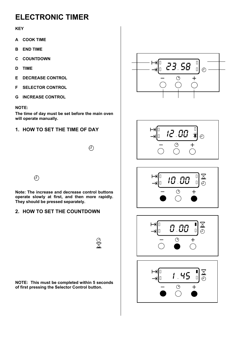 Electronic timer | Zanussi ZOD 890 User Manual | Page 8 / 40