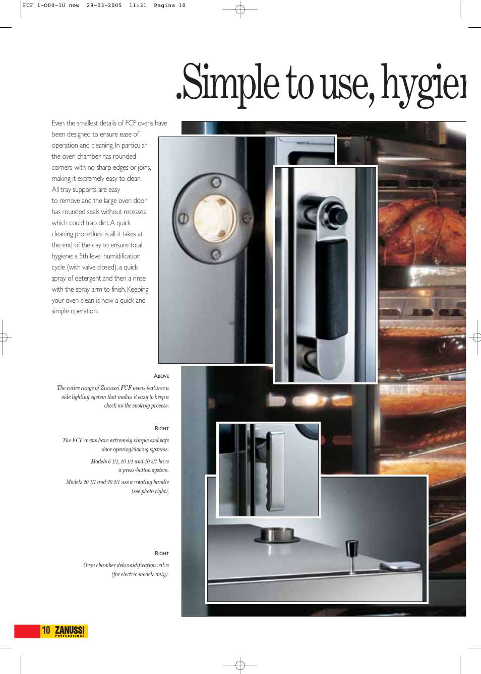 Simple to use, hygien | Zanussi FCF61E User Manual | Page 10 / 16