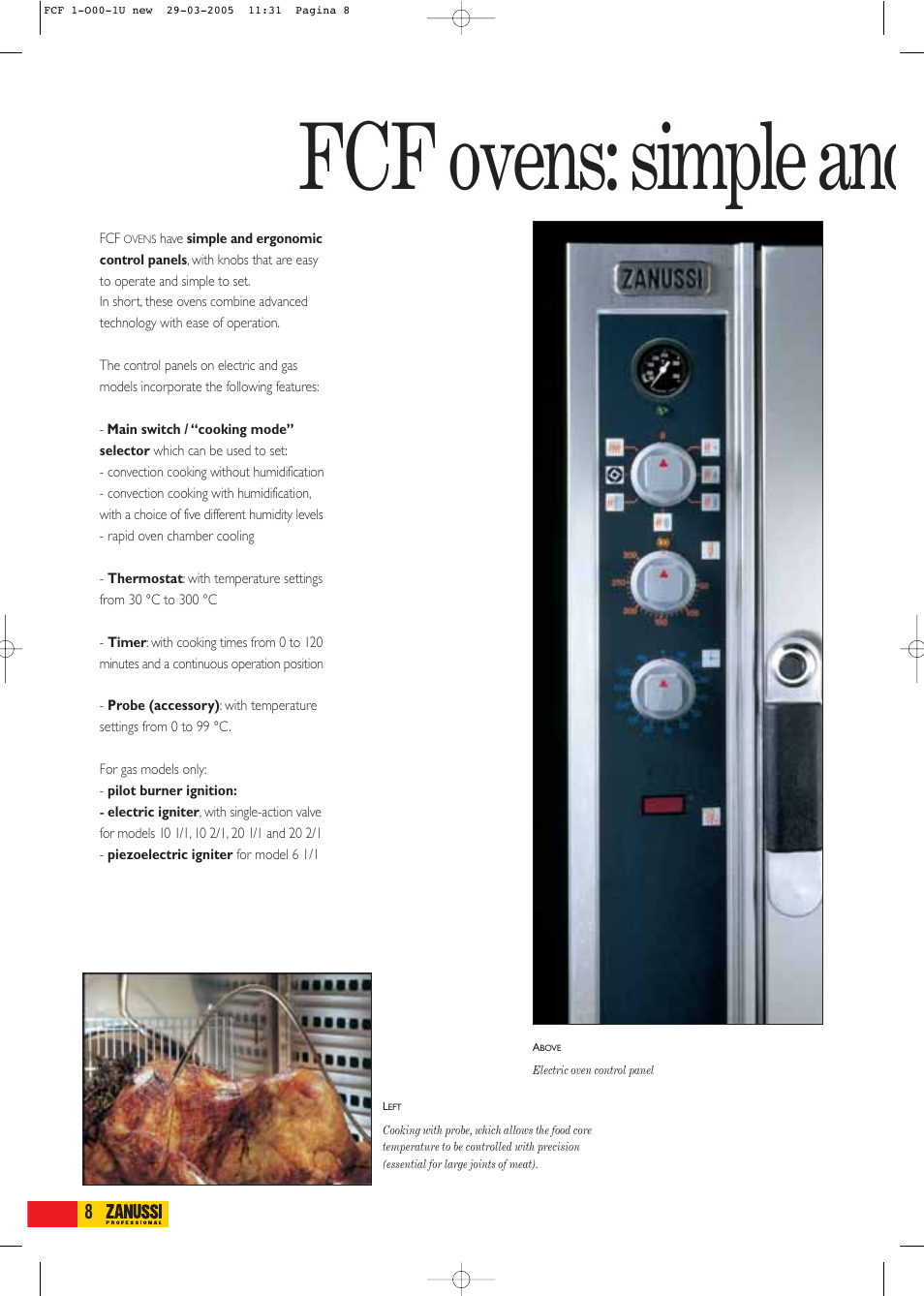 Fcf ovens: simple and | Zanussi FCF61E User Manual | Page 8 / 16