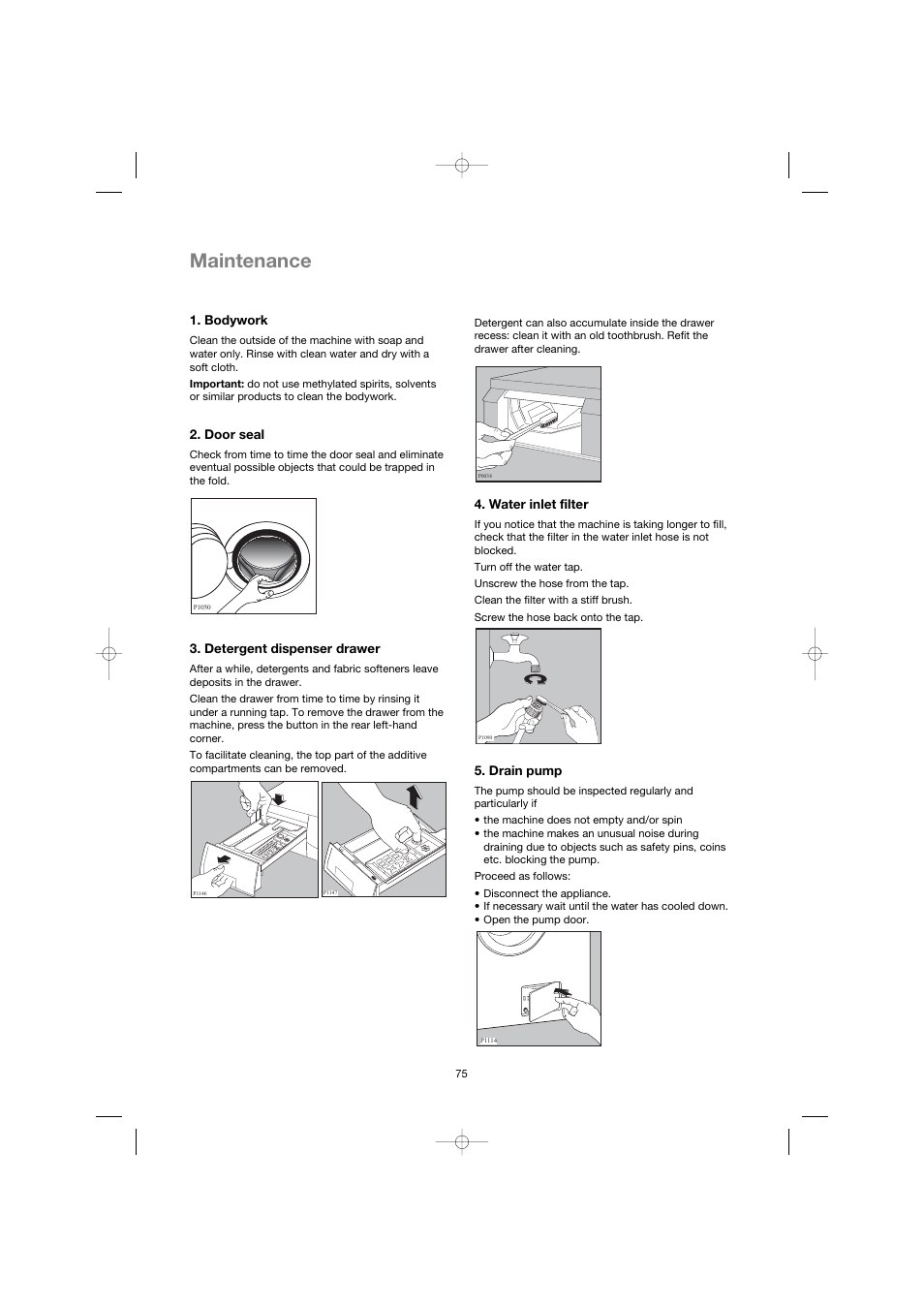 Maintenance | Zanussi ZWG 3142 User Manual | Page 17 / 21