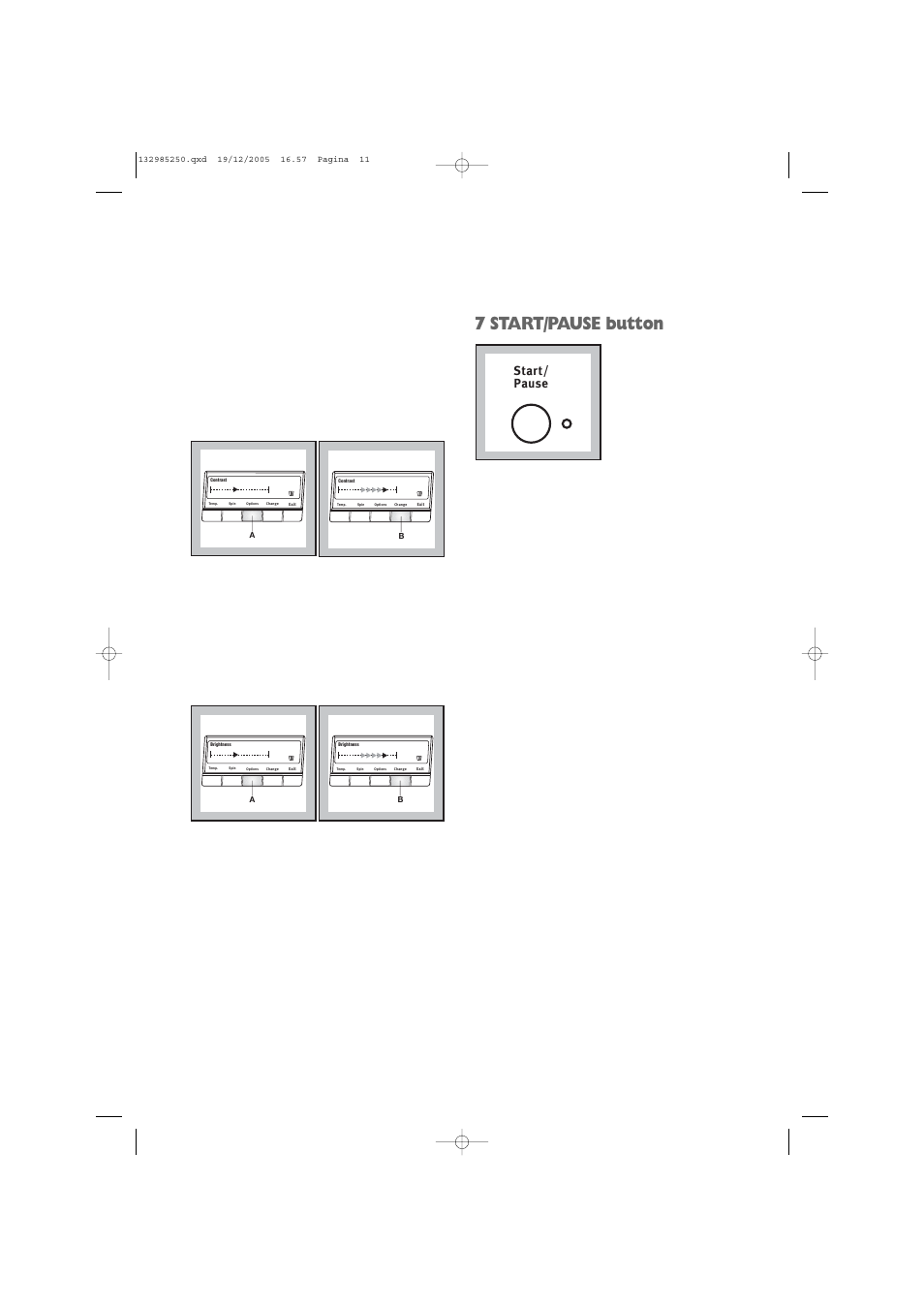 7 start/pause button, Start/ pause | Zanussi ZWF 1651W User Manual | Page 11 / 32