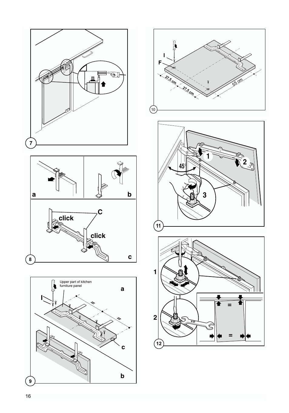 Ab c c click click | Zanussi ZUD 9100 FA User Manual | Page 16 / 20