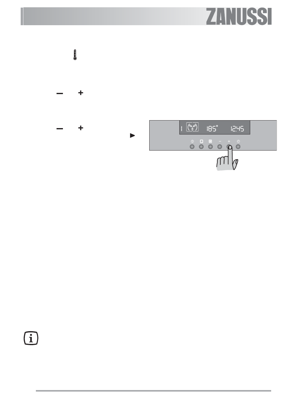 How to set the temperature and cooking time, Safety thermostat, The cooling fan | Zanussi ZOB 593 User Manual | Page 10 / 35