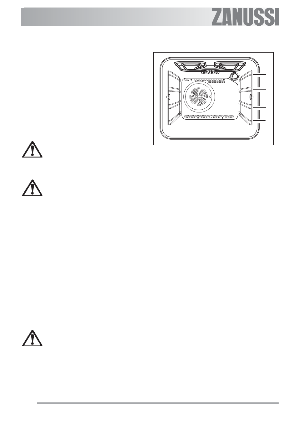 Using the oven | Zanussi ZOB 593 User Manual | Page 12 / 35