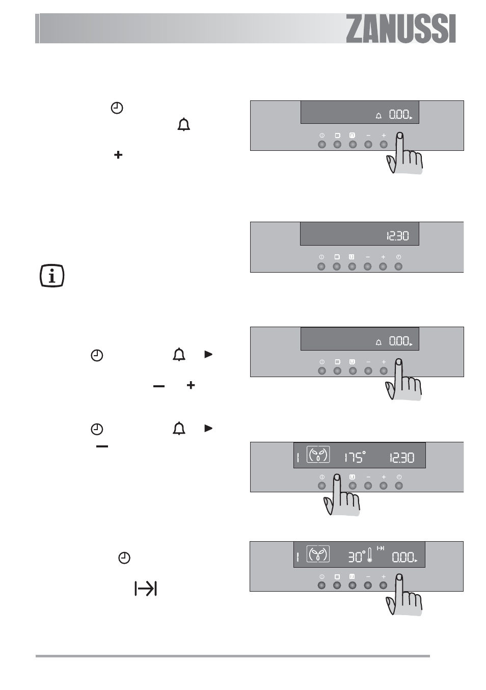 Programming the oven, How to set the minute minder | Zanussi ZOB 593 User Manual | Page 17 / 35