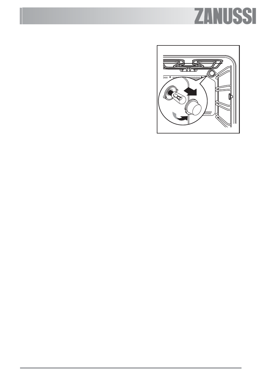 Replacing the oven light | Zanussi ZOB 593 User Manual | Page 27 / 35