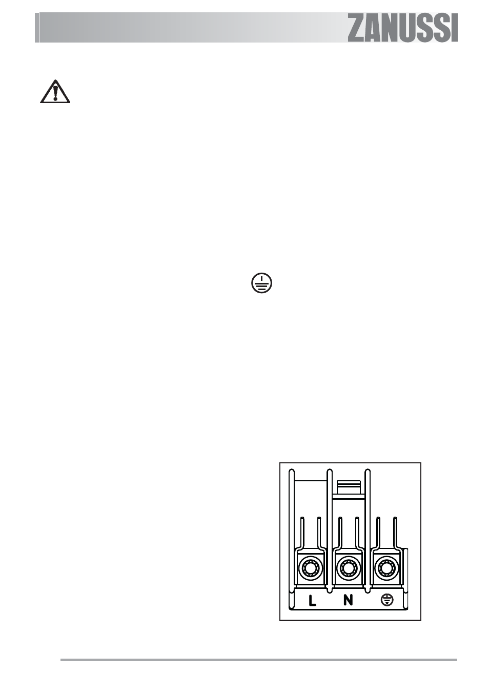 Instructions for the installer, Connecting to the electrical supply, Terminal block | Zanussi ZOB 593 User Manual | Page 30 / 35