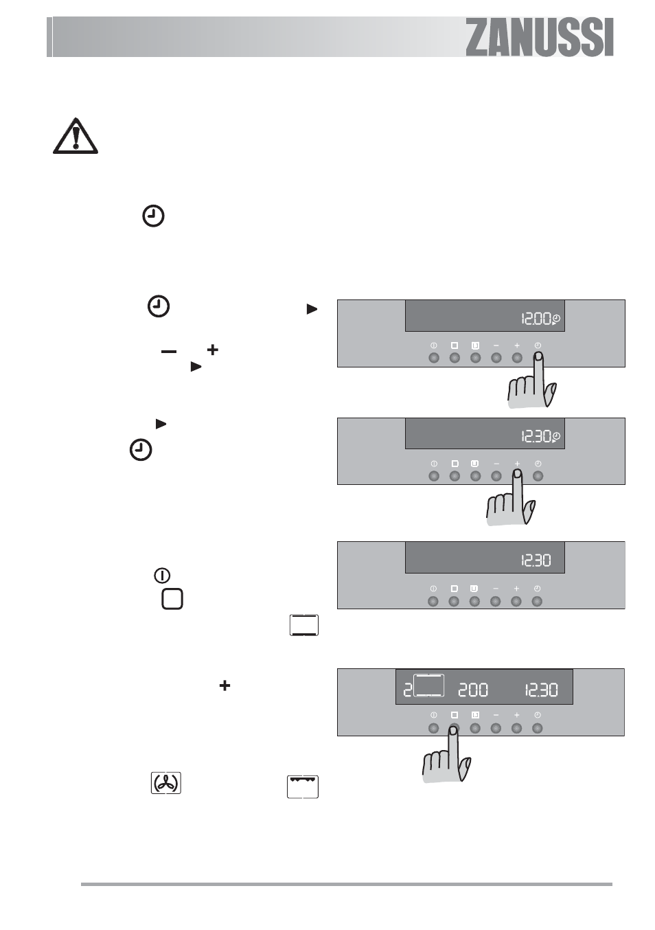 When the oven is first installed, Before first use | Zanussi ZOB 593 User Manual | Page 8 / 35