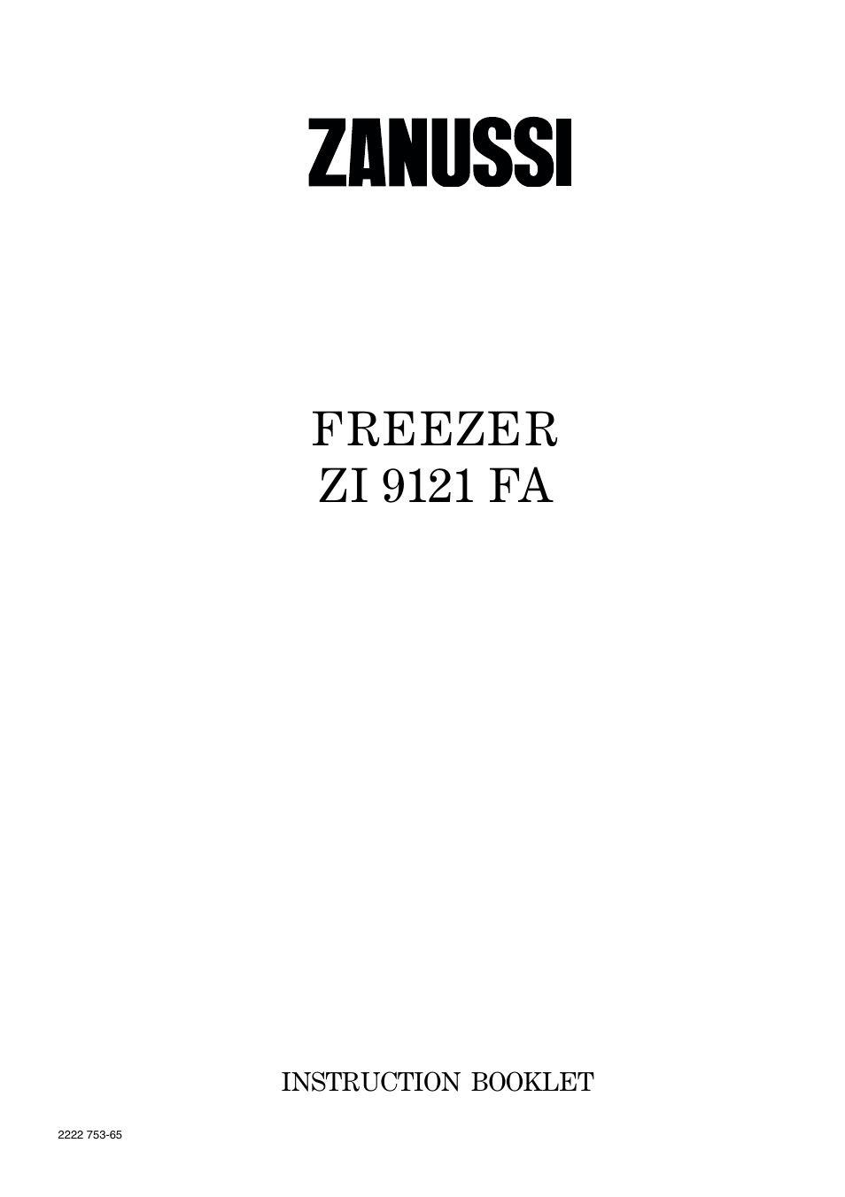 Zanussi ZI 9121 FA User Manual | 20 pages