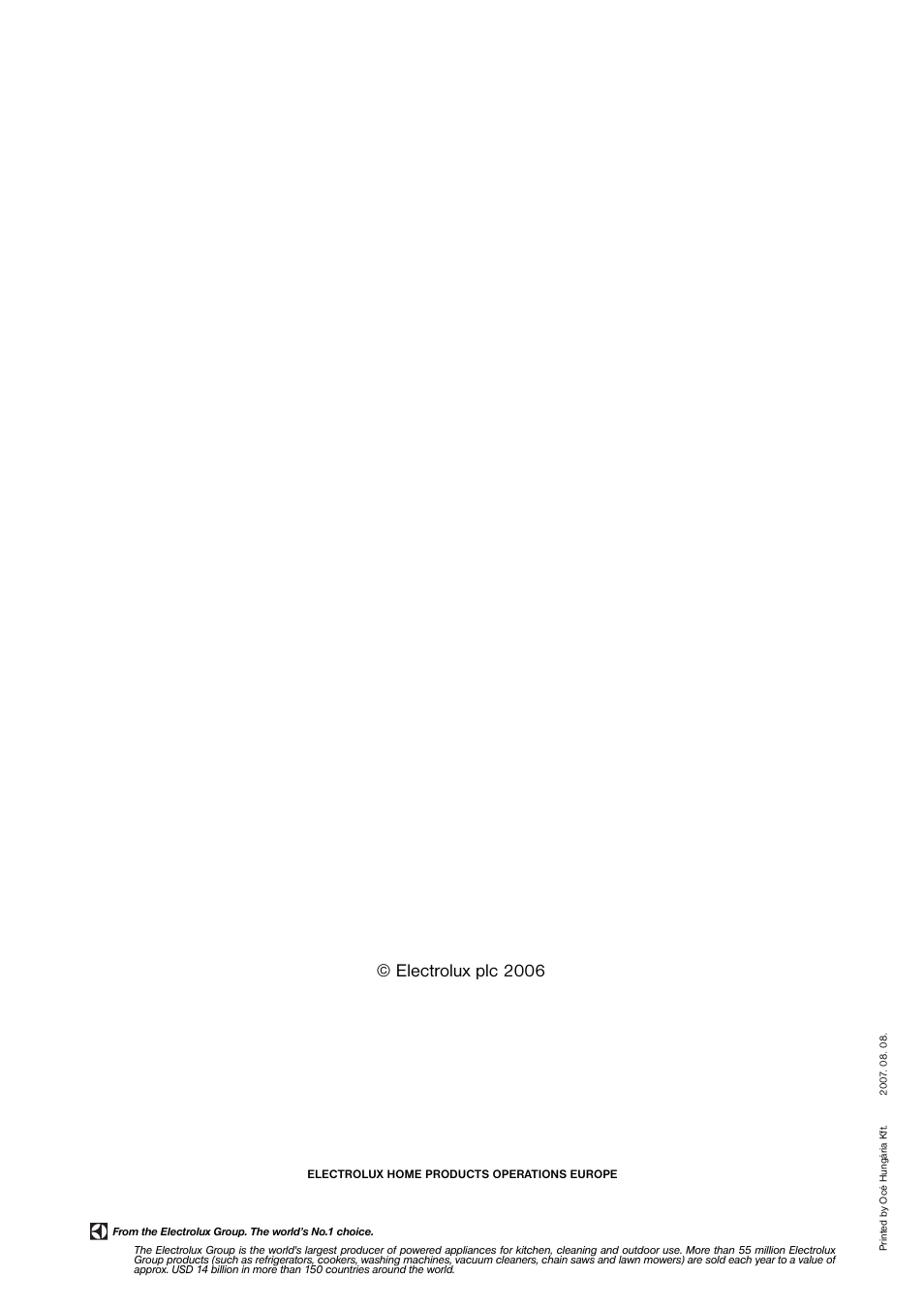 Electrolux plc 2006 | Zanussi ZNB 343 S User Manual | Page 20 / 20