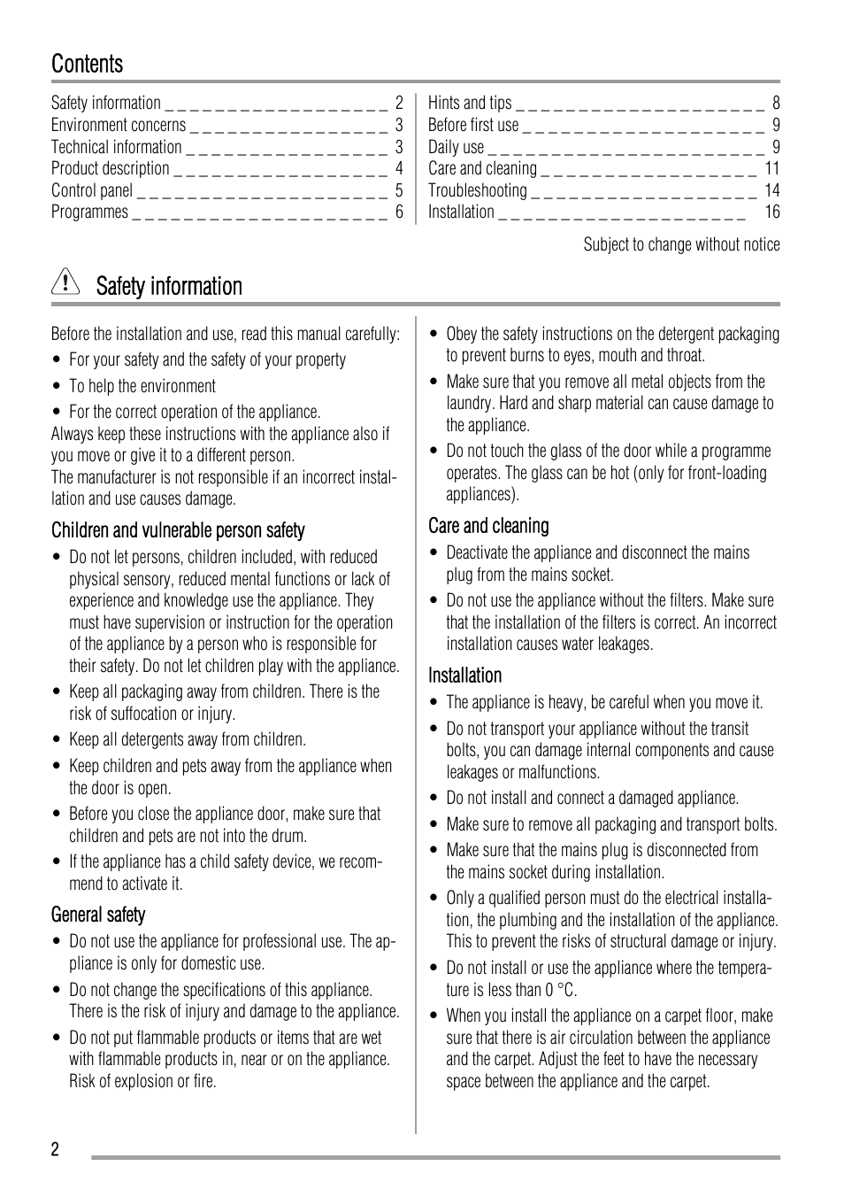 Zanussi ZWO 3101 User Manual | Page 2 / 24
