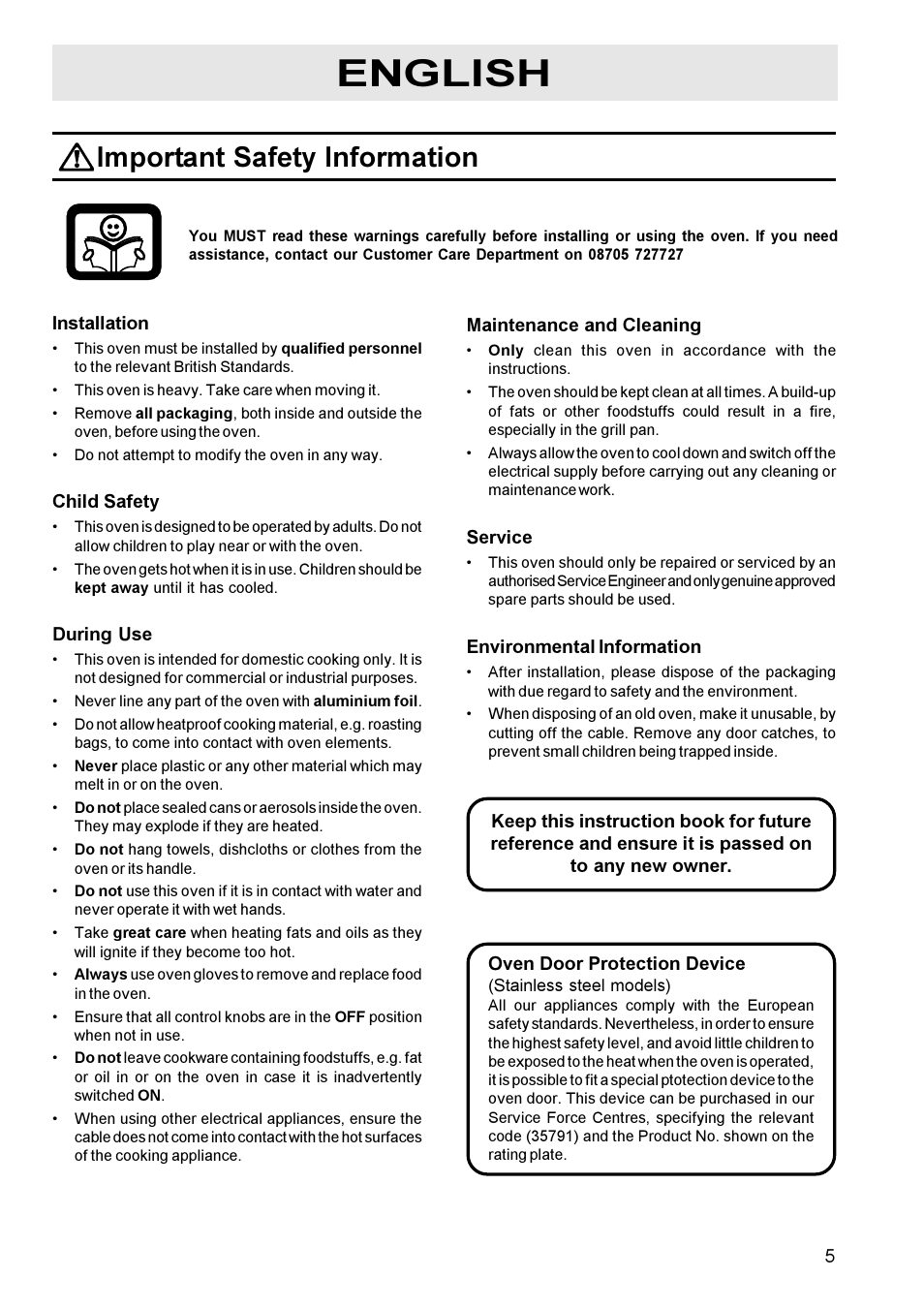 English, Important safety information | Zanussi BMS 641 - BST 6 User Manual | Page 5 / 21
