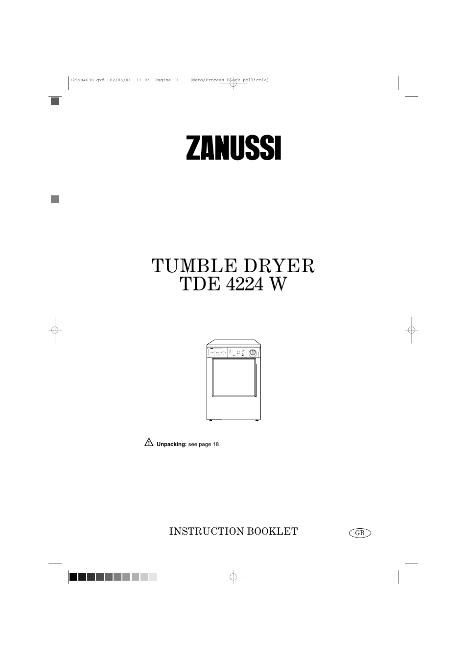 Zanussi TDE 4224 W User Manual | 21 pages