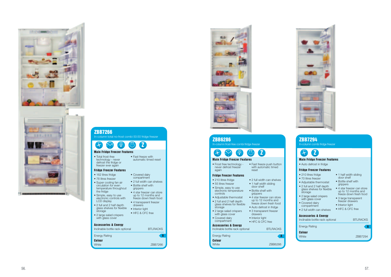 Zbb6286, Zbb7294, Zbb7266 | Zanussi Cool & Fresh User Manual | Page 3 / 5