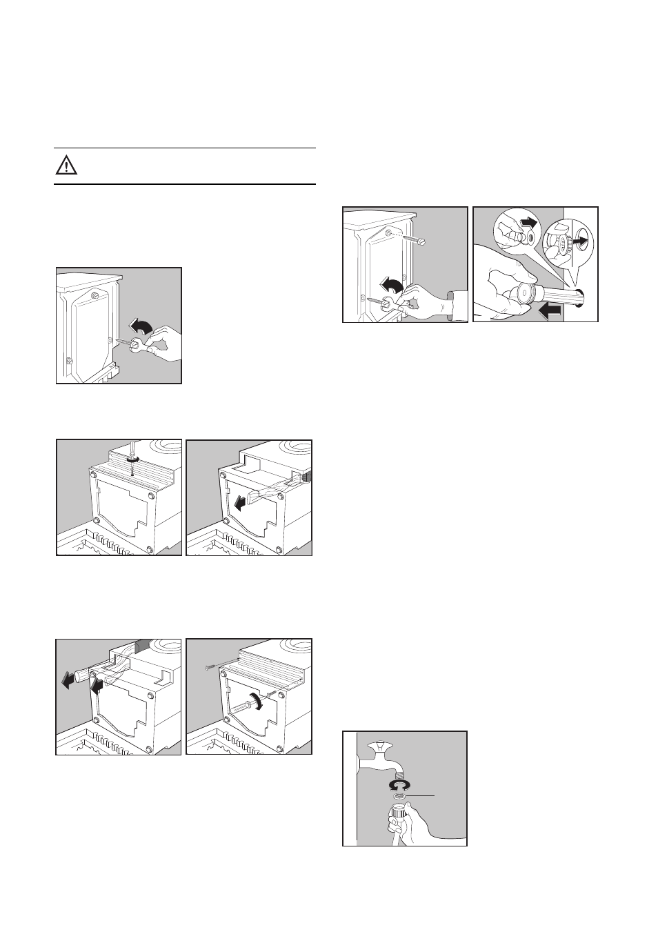 Unpacking, Positioning, Water inlet | Zanussi ZJ 1284 User Manual | Page 21 / 27