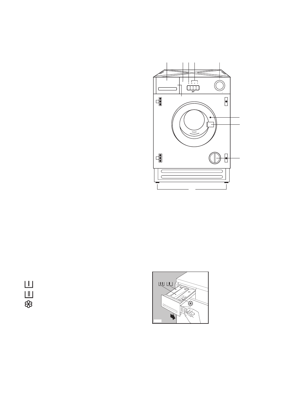 Description of the appliance, Door locked pilot light, Detergent dispenser drawer | Zanussi ZJ 1284 User Manual | Page 5 / 27