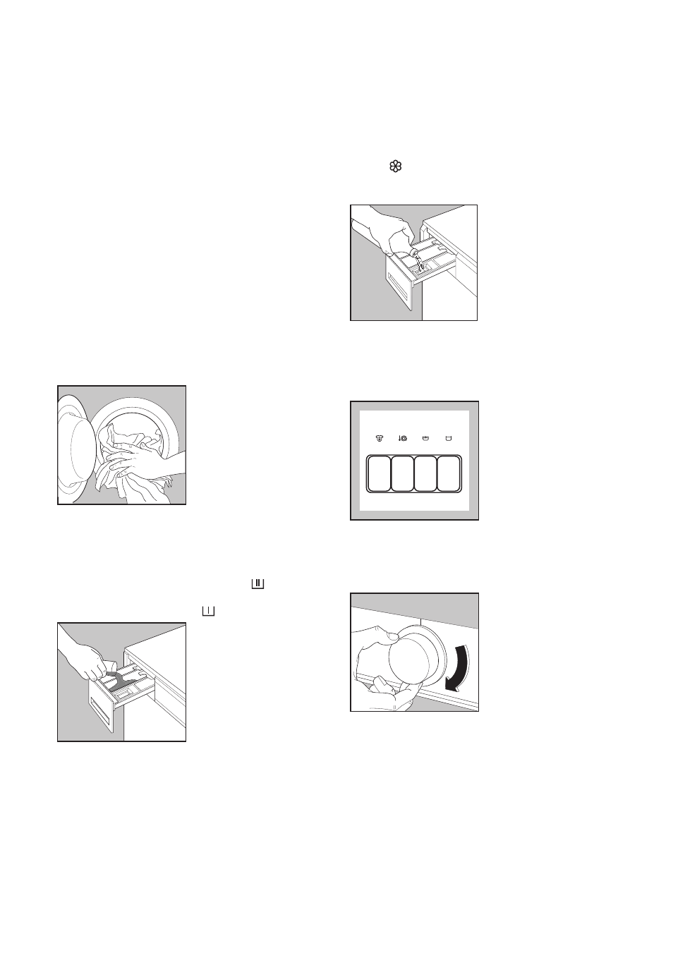 Operating sequence, Washing 4.5 kg of white cotton at 95°c, Load the laundry | Measure out the detergent, Measure out the fabric softener, Select the required option(s), Select the required programme | Zanussi ZJ 1284 User Manual | Page 7 / 27