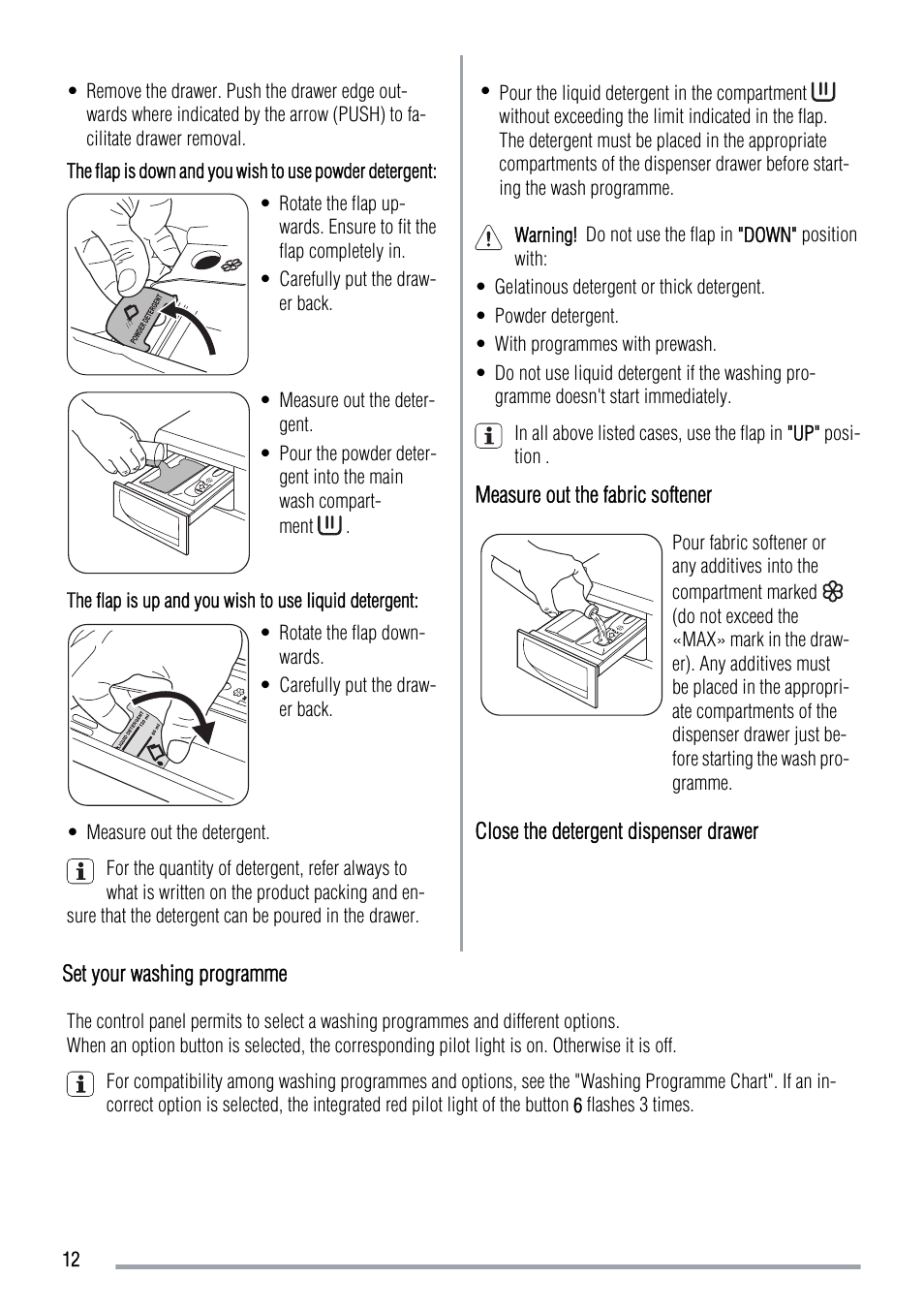 Zanussi ZWG 5120 P User Manual | Page 12 / 28