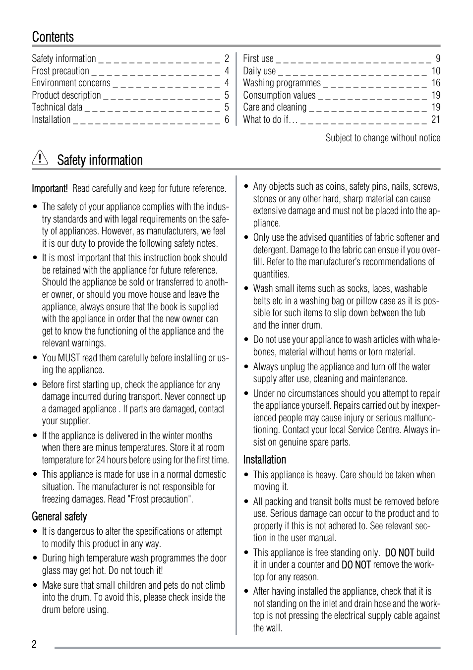 Zanussi ZWG 5120 P User Manual | Page 2 / 28