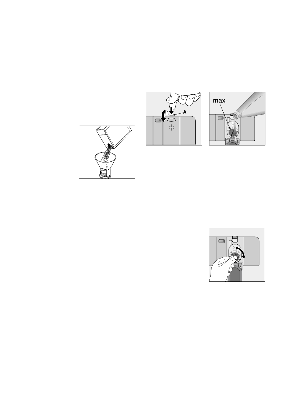 Filling with salt, Rinse aid, Filling with rinse aid | Adjusting the dose | Zanussi DE 6850 User Manual | Page 6 / 24