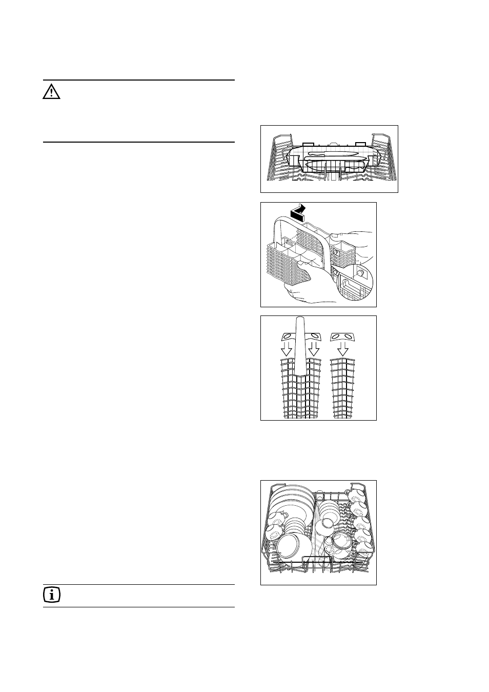 The cutlery basket, The upper basket, Removable knife basket | Zanussi DE 6744 EN User Manual | Page 11 / 28