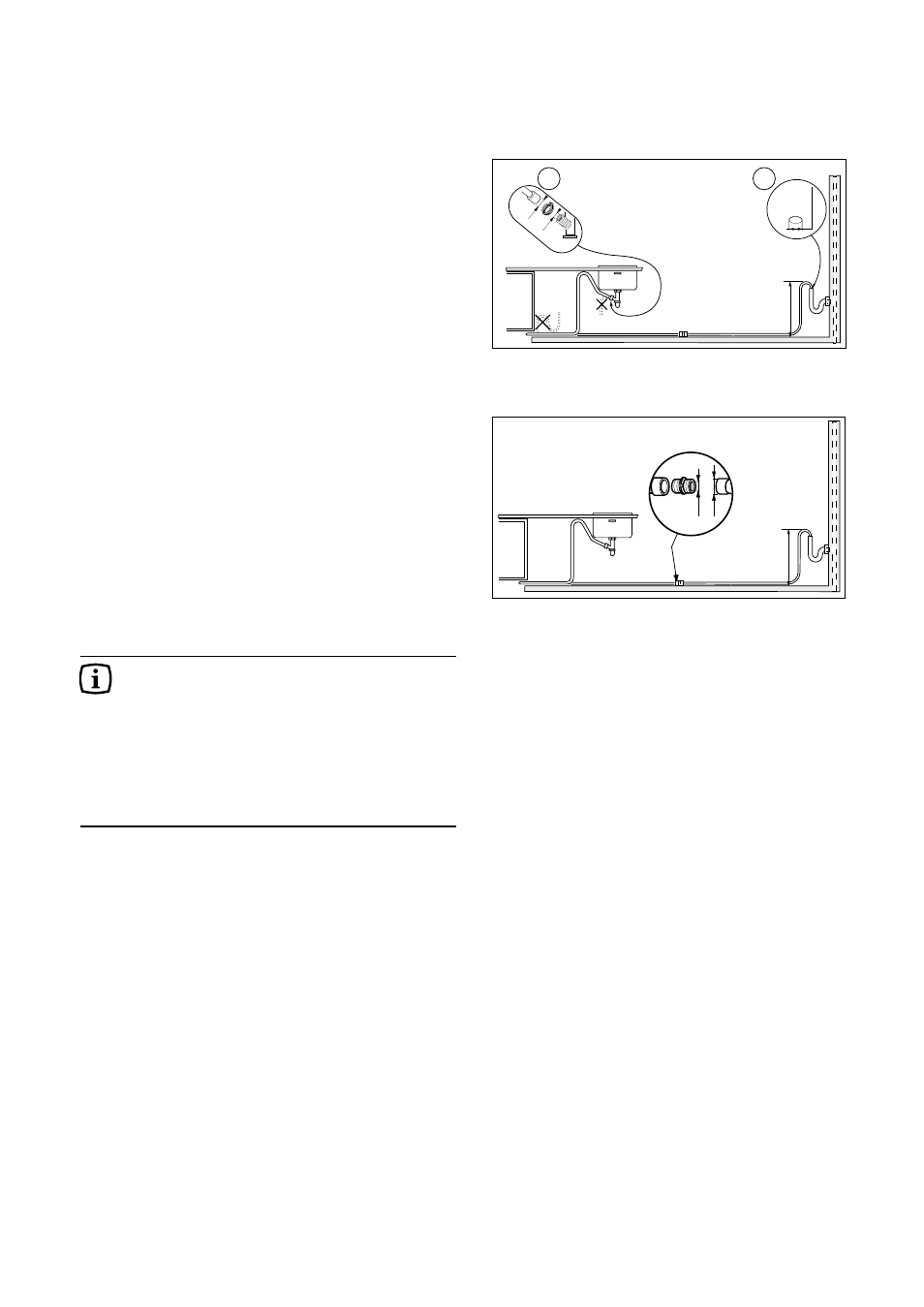 Water outlet hose connection | Zanussi DE 6744 EN User Manual | Page 24 / 28