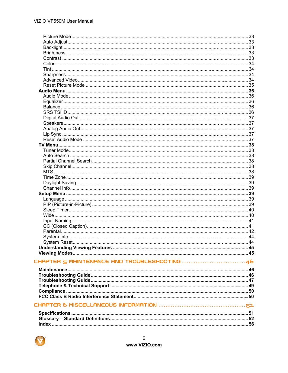 Zanussi VF550M User Manual | Page 6 / 57