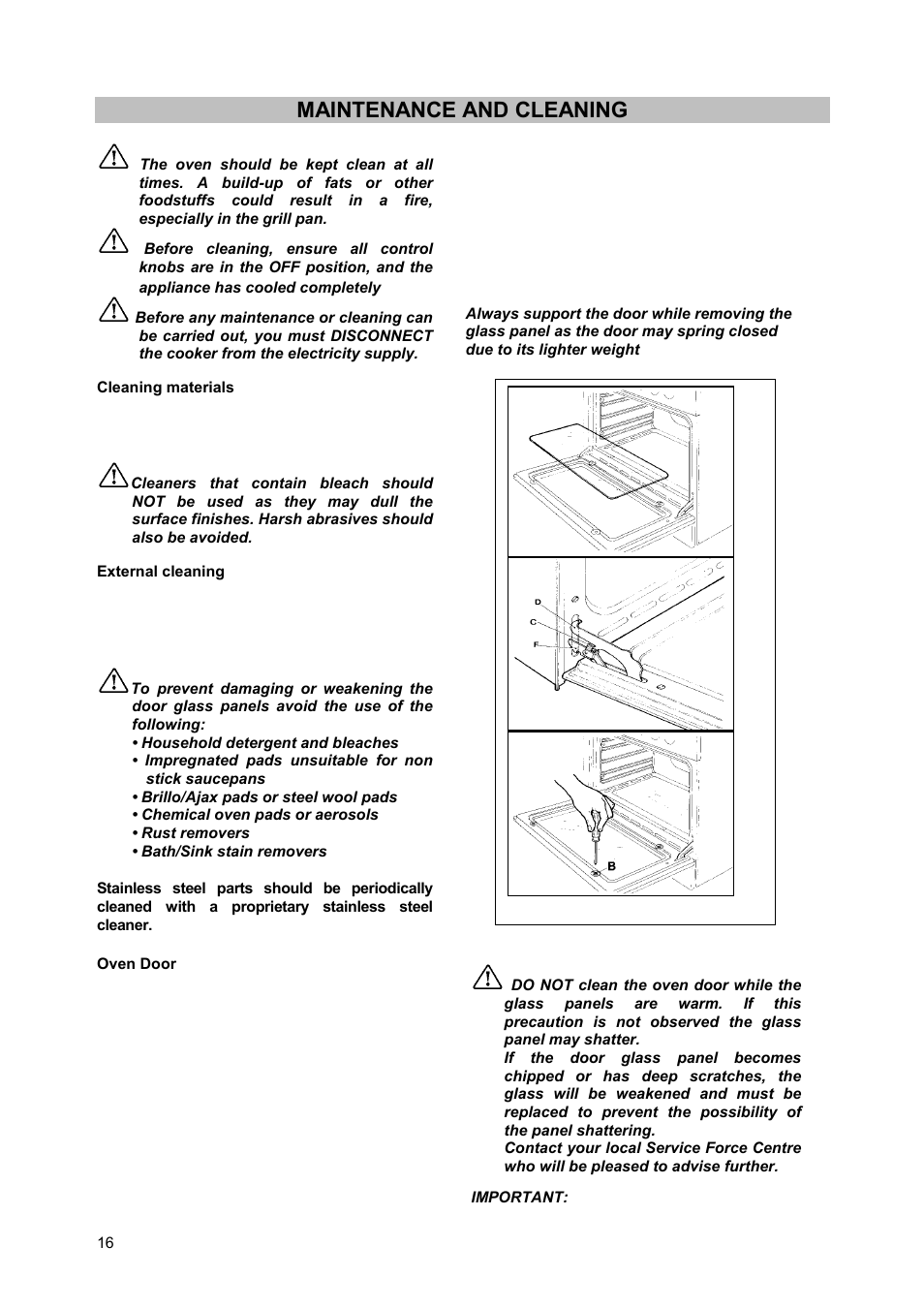 Maintenance and cleaning | Zanussi ZCM930X User Manual | Page 16 / 32