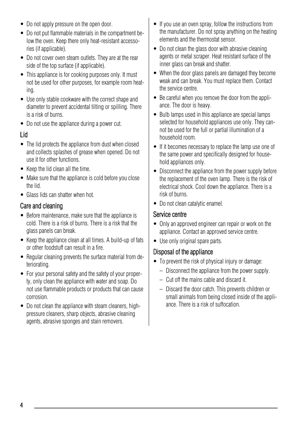 Zanussi ZCG661 User Manual | Page 4 / 24