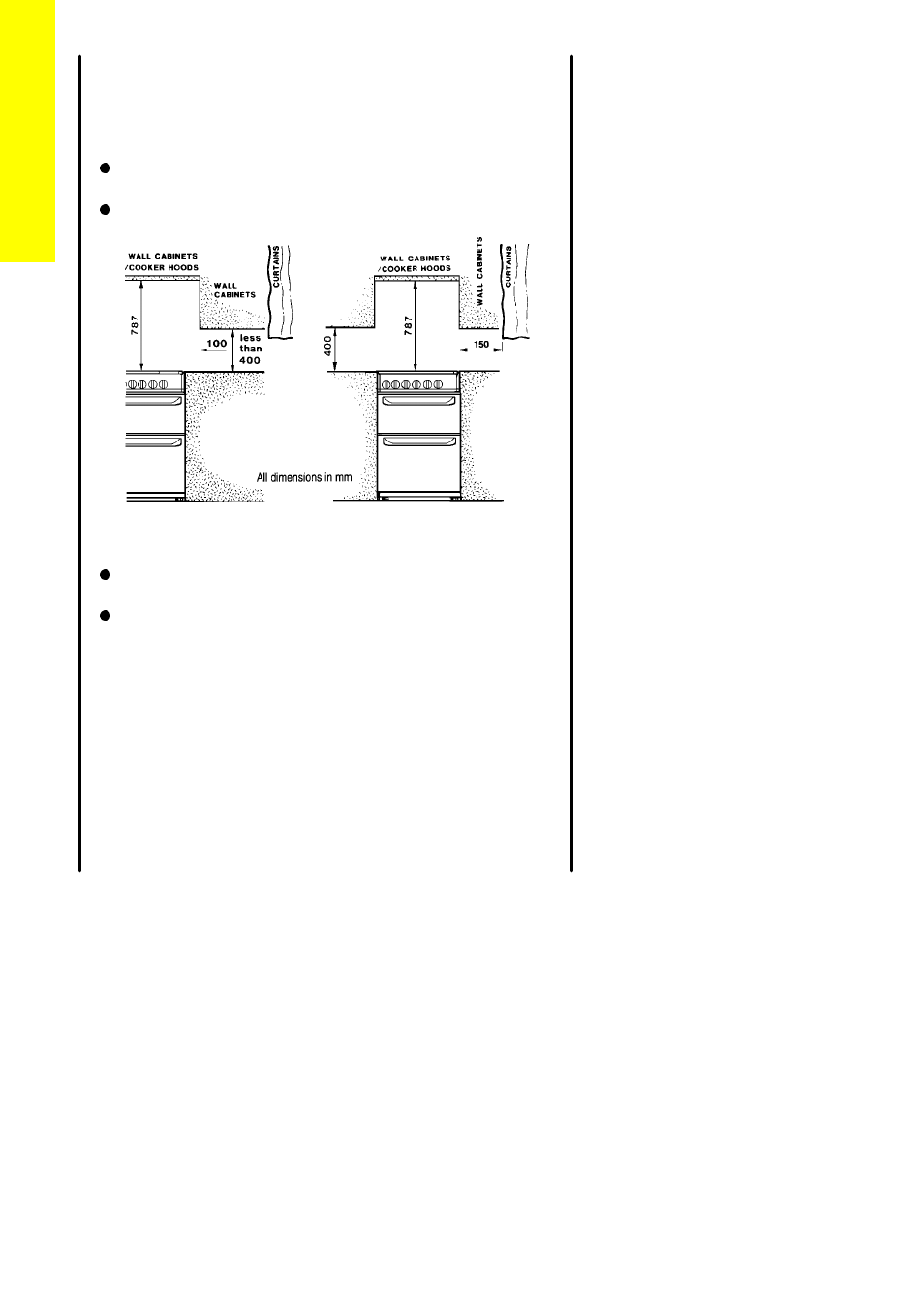 Positioning, Appliance dimensions | Zanussi ZCG 8021 User Manual | Page 34 / 52