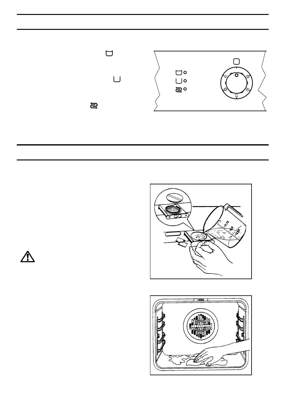 How to set the oven ready for a steam cooking, Water tank pilot lamps | Zanussi ZBS 862 User Manual | Page 8 / 20