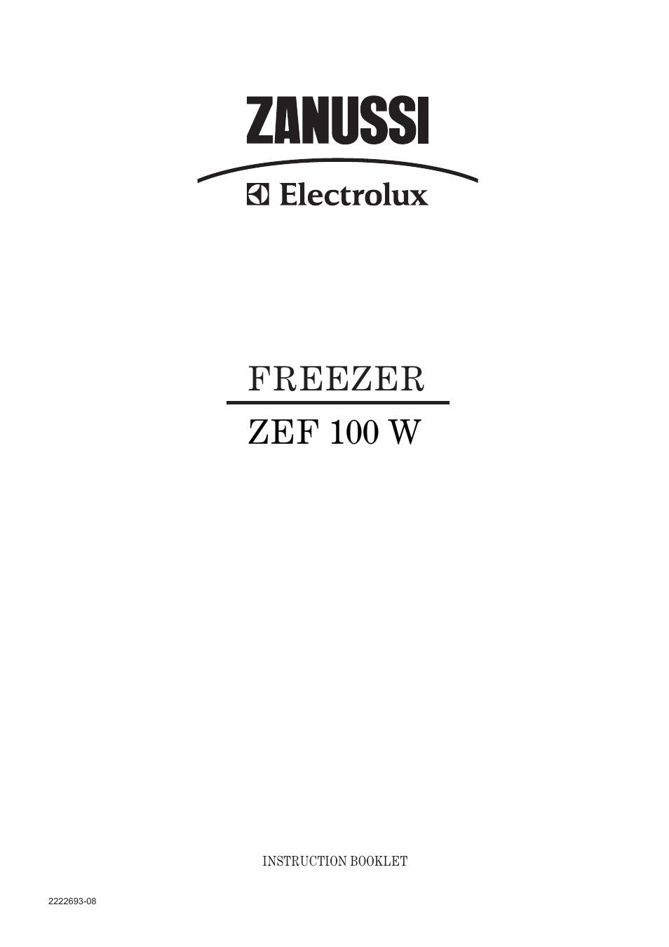 Zanussi ZEF 100 W User Manual | 16 pages