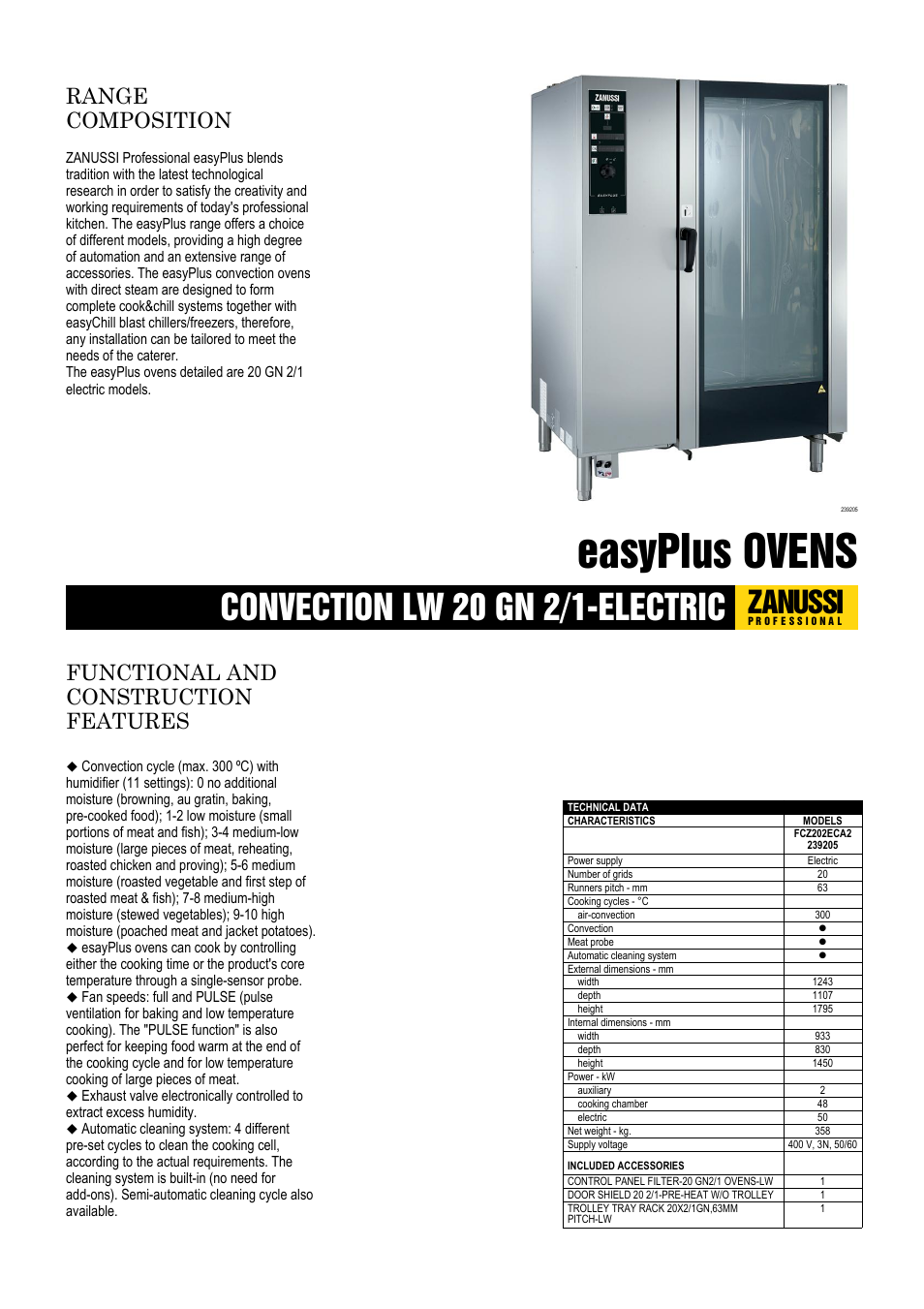 Zanussi EasyPlus FCZ202ECA User Manual | 3 pages