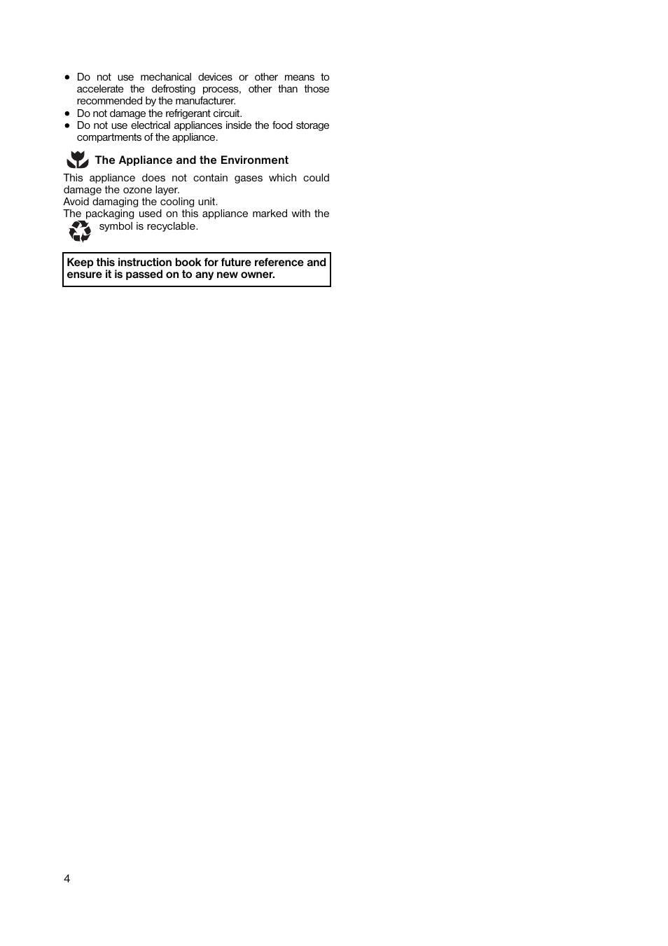 Zanussi ZUF 105W User Manual | Page 4 / 20