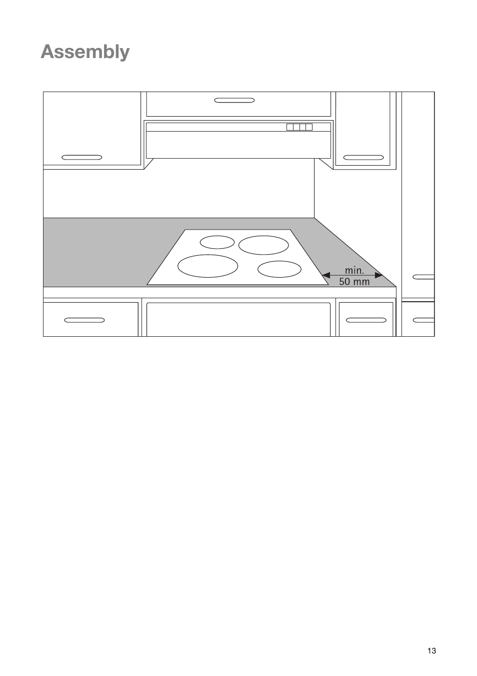 Assembly | Zanussi ZKL64 X User Manual | Page 13 / 20