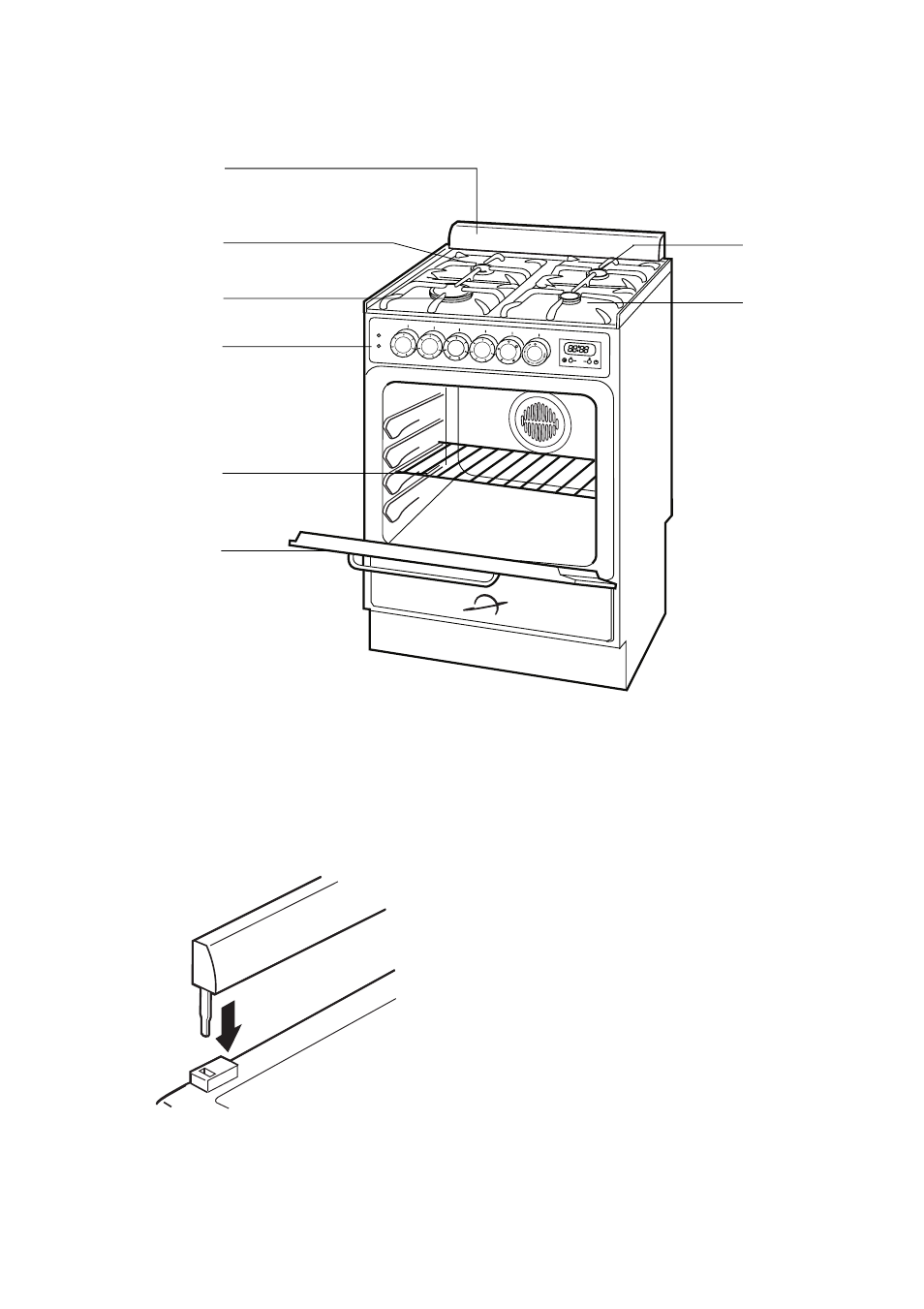 Description of the cooker, Fitting the splash back (only in model zcm 610 x) | Zanussi ZCM 610 X User Manual | Page 4 / 28