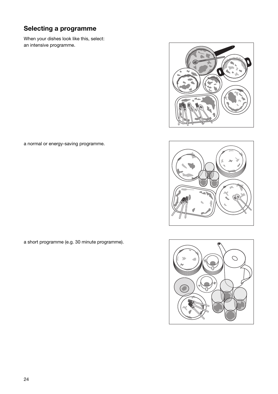 Selecting a programme | Zanussi ZSF 6280 User Manual | Page 24 / 44