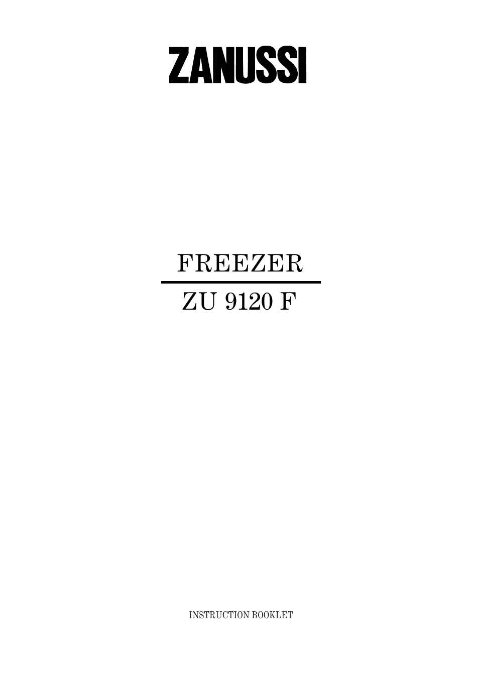 Zanussi ZU 9120 F User Manual | 20 pages