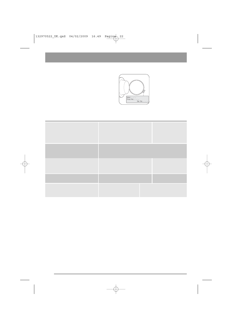 Technical data | Zanussi ZWG 5140 User Manual | Page 22 / 28