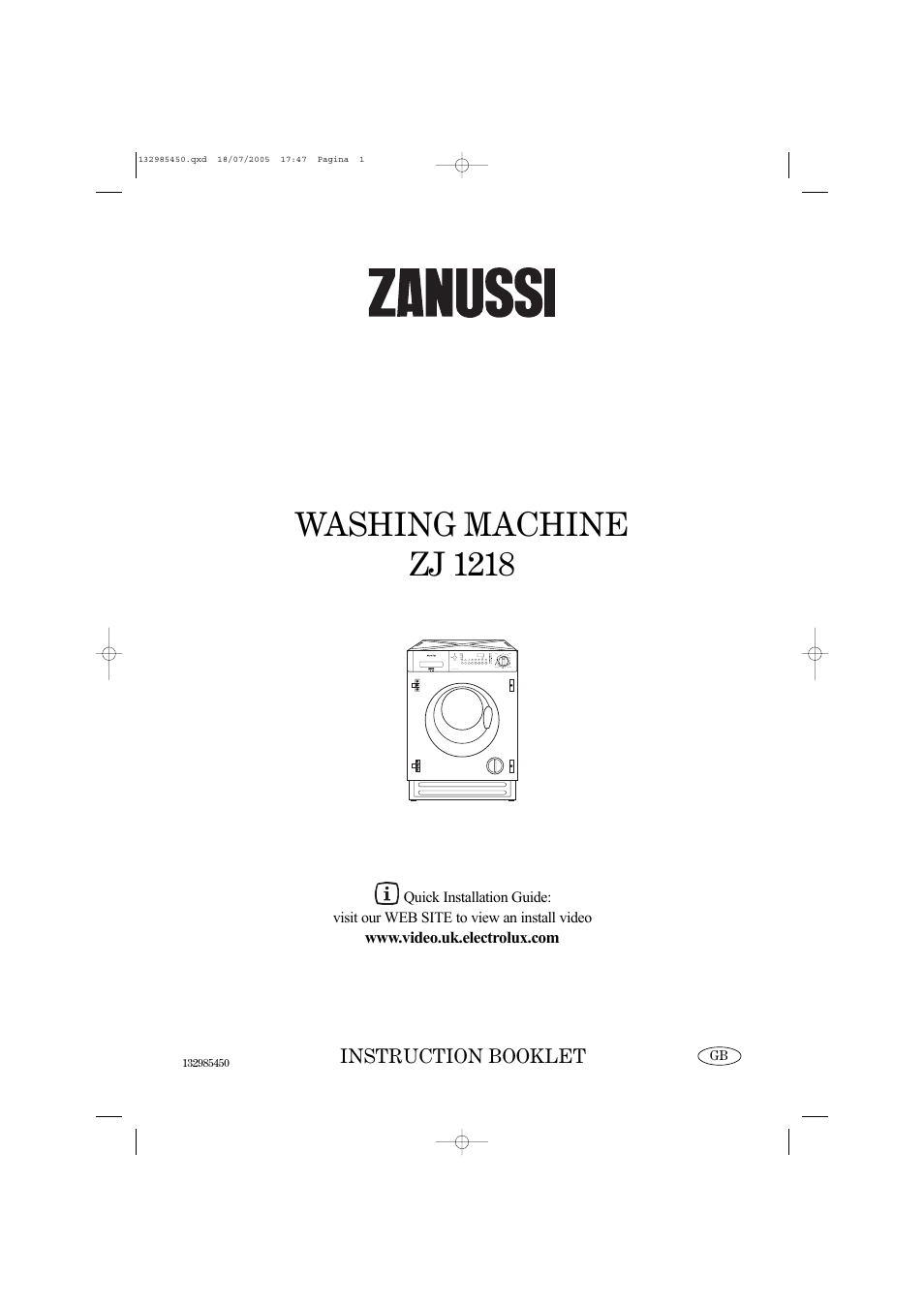 Zanussi 132985450 User Manual | 30 pages