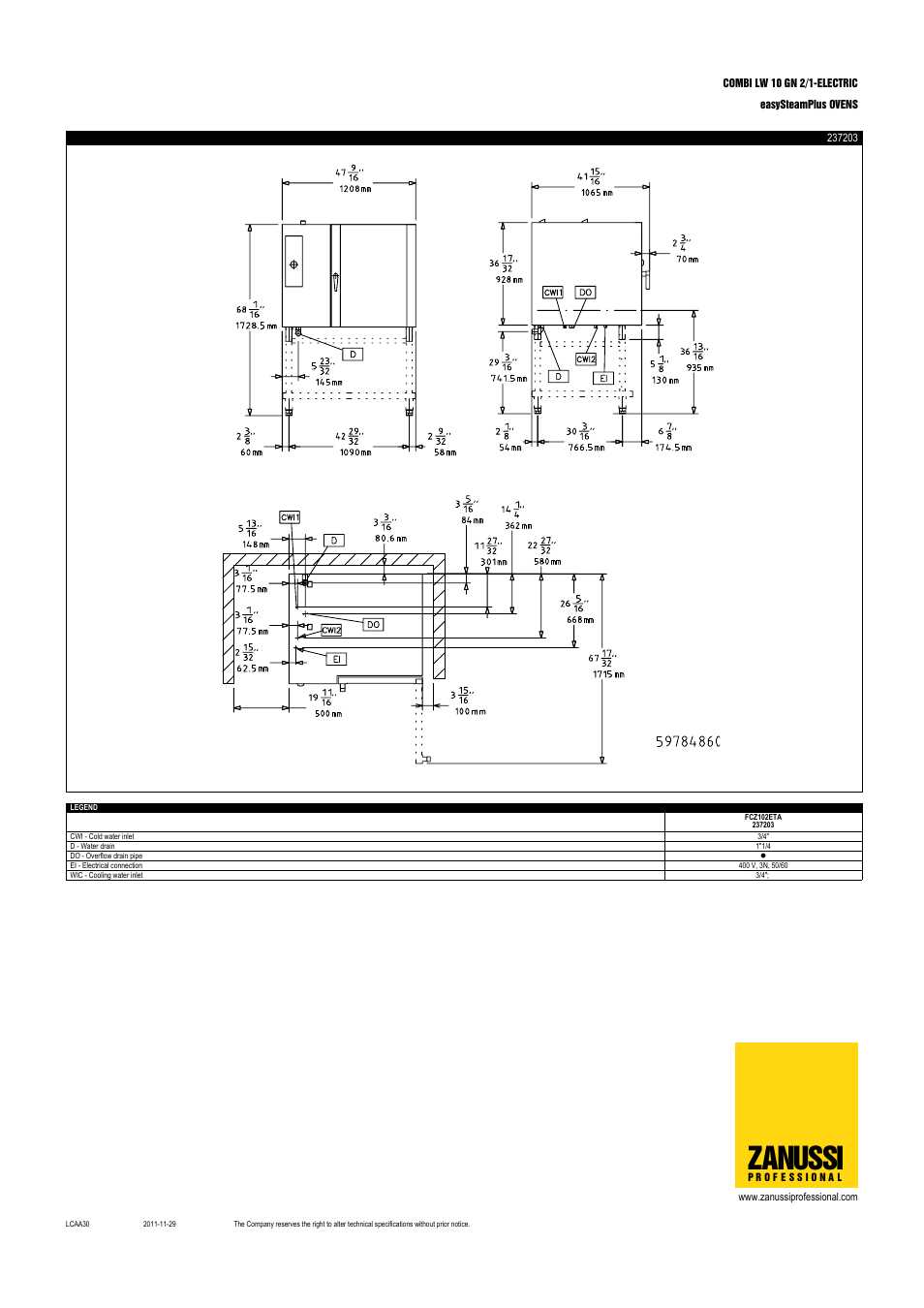 Zanussi | Zanussi easySteamPlus 237003 User Manual | Page 3 / 3