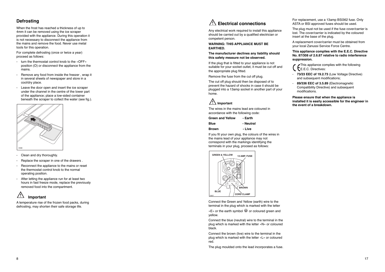 Zanussi 2222 119-57 ZI 9121 F User Manual | Page 17 / 24
