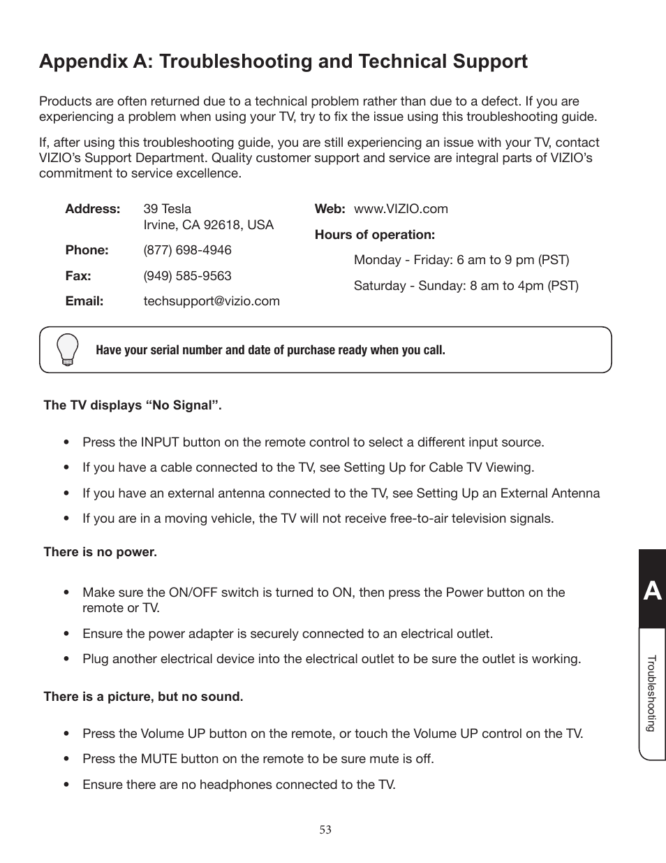 Appendix a: troubleshooting and technical support | Zanussi VMB070 User Manual | Page 59 / 66