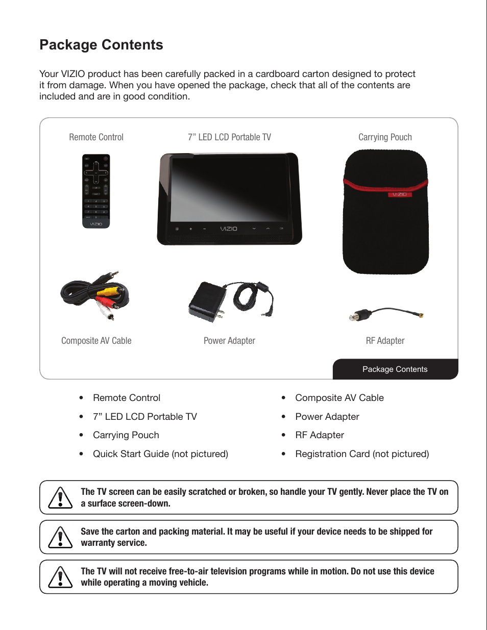 Package contents | Zanussi VMB070 User Manual | Page 6 / 66