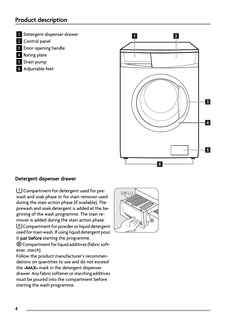 Product description | Zanussi ZWS 5883 User Manual | Page 4 / 24